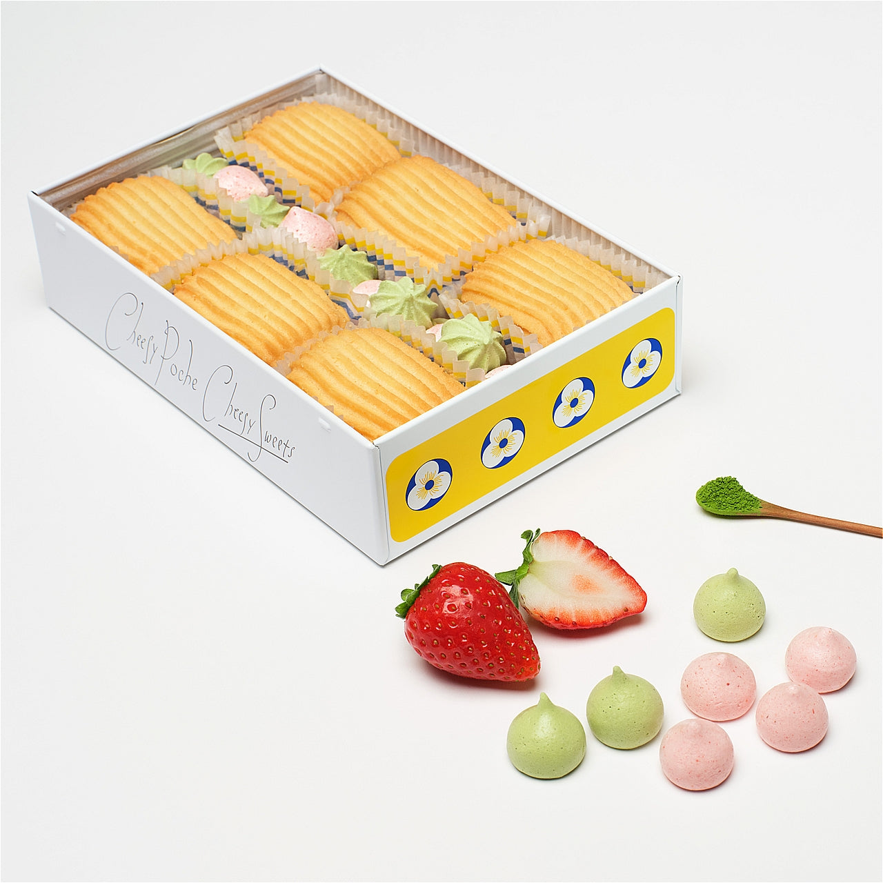 ＜草莓季＞<br>「Cheesy Poche  焦香罐 抹茶＆草莓」<br><br> 4/22(二) 8:00 ～ 販売<br>商品將會於4/25(四)前寄出